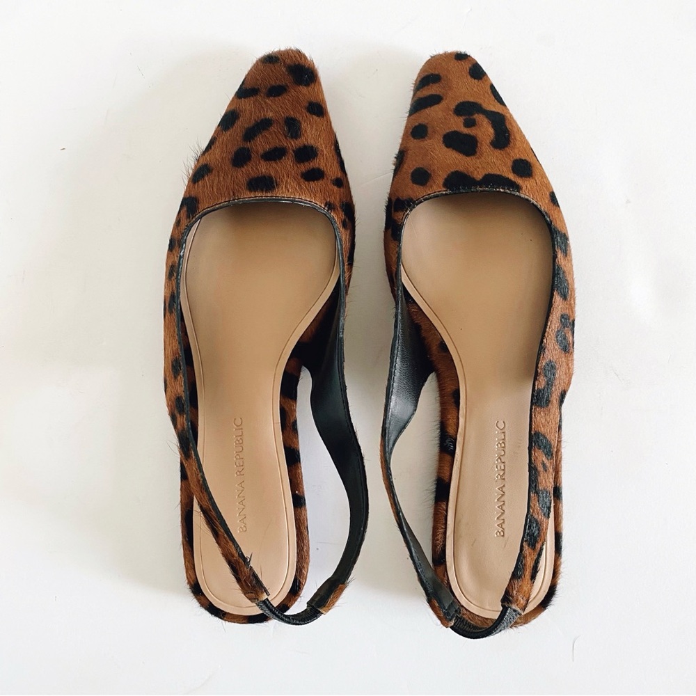 NWOT BANANA REPUBLIC Leopard Print Slingback Flats